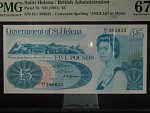 SVATÁ HELENA, 5 Pounds 1981 - PMG 67, opravené 