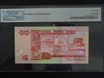BELIZE, 5 Dollars 2009 - PMG 66, BNB. B325d, Pi. 67d