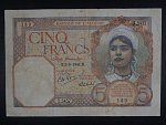 ALŽÍR, 5 Francs 2-9-1941, BNB. B123d, Pi. 77b