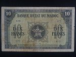 MAROKO, 10 Francs 1943, BNB. B219b, Pi. 25