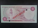 BERMUDY, 5 Dollars 1978 SPECIMEN + perf., BNB. B202as2, Pi. 29s