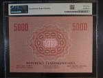 5000 Kč 1919 Novotisk s přetiskem Specimen - PMG 67, série 1, č. 47