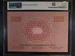 5000 Kč 1919 Novotisk s přetiskem Specimen - PMG 68, série 3, č. 47