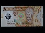 TURKMENISTÁN, 5 Manat 2025 pamětní polymer vydání, BNB. B241a