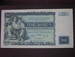 1000 Kč 25.5.1934, série N, 1x perf. SPECIMEN