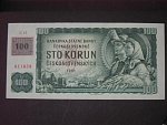 100 Kč 1961 s. C, kolek, Baj. CZ 1a, Pi. 1