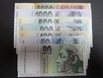 sada bankovek 20 - 5000 Sk 1993 - 1995 série A (z archů)