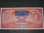 500 Ks 2.5.1929 s pretiskem, serie H, dobrý stav