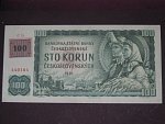 100 Kč 1961 s. C 76, kolek, Baj. CZ 1a, Pi. 1, nepatrný přehyb