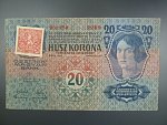 20 K 2.1.1913, Kolkovaná, I. vydání, padělaný stříhaný kolek