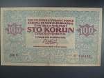 100 Kč 15.4.1919, 2mm natrž. v pravém okraji