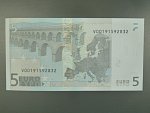 5 Euro 2002 s.V, Španělsko, podpis Jeana-Clauda Tricheta, M001 tiskárna Fábrica Nacional de Moneda , Španělsko