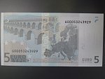5 Euro 2002 s.G, Kypr, podpis Jeana-Clauda Tricheta, E009 tiskárna F. C. Oberthur, Francie