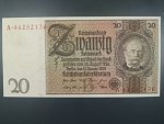 Německo, 20 RM 1929 série A, mírové vydání, podtiskové písmeno B