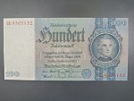 Německo, 100 RM 1935 série Q, mírové vydání, podtiskové písmeno G