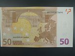50 Euro 2002 s.X, Německo, podpis Jeana-Clauda Tricheta, R034 tiskárna tiskárna Bundesdruckerei, Německo
