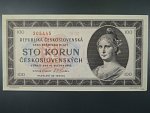 100 Kčs 1945 série B 30 perforace 3md