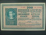 200 K 27.10.1918, serie B 1009, velmi pěkný stav