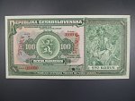 100 Kč 14.1.1920 s. T anulát, 2x přetisk SPECIMEN