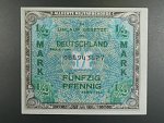 Německo, spojenecké marky, 1/2 M 1944, tisk USA, číslo 9 míst
