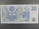 20 Kč 1994 s. B 32 proužek vlevo, Baj. CZ 10b, Pi. 10b