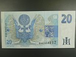 20 Kč 1994 s. B 44 proužek vlevo, Baj. CZ 10b, Pi. 10b