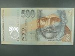500 Sk 1.10.1993 s. A (2000), přítisk Bi-milénium, CHYBOTISK - velký posun přítisku doprava