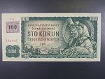 100 Kč 1961 s. X 44 (malá průsvitka) II.vydání, kolek, Baj. CZ 1e, Pi. 1