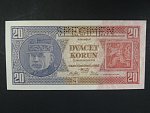20 Kč 1.10.1926 série Gg, perf. SPECIMEN