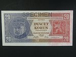 20 Kč 1.10.1926 série Sf, perf. SPECIMEN