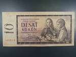 10 Kčs 1960 s. S 72 chybotisk s obtiskem hodnoty 10 na líci