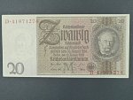 Německo, 20 RM 1929 série D, mírové vydání, podtiskové písmeno M