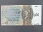 Německo, 100 RM 1924 série B, podtiskové písmeno S