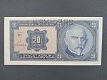 20 Kč 1.10.1926 série Uf, perf. SPECIMEN