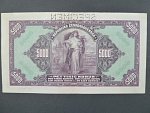 5000 Kč 6.7.1920, s.A, perf. SPECIMEN, velmi pěkný stav