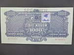 1000 K 1944 kolkovaná série TA, perf. SPECIMEN