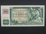 100 Kč 1961 s. R 15, kolek, číslovač 1a,  Baj. CZ 1b3, Pi. 1