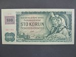 100 Kč 1961 s. R 16, kolek, úzký číslovač 1a