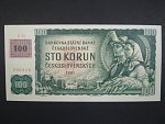 100 Kč 1961 s. X 55 (malá průsvitka) II.vydání, kolek, Baj. CZ 1e, Pi. 1 
