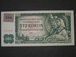 100 Kč 1961 s. G I, kolek, Baj. CZ 1e, Pi. 1