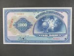 1000 Kč 15.4.1919, serie B anulát, přetisk SPECIMEN, číslovač 6-nul