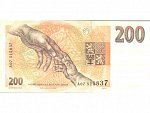 200 Kč 1993 s. A proužek Kčs žlutý papír, Baj. CZ 6a, Pi. 6a
