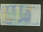 20 Euro 2002 s.M, Portugalsko, podpis Mario Draghi, U023 tiskárna  Valora - Banco de Portugalsko, Portugalsko