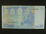 20 Euro 2002 s.X, Německo, podpis Mario Draghi, E009 tiskárna F. C. Oberthur, Francie