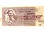 KT Terezín 2K 1.1.1943 s raz. KONTROLL Die BANK der JÜDISCHEN SELBSTVERWALTUNG THERESIENSTADT