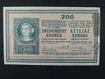 200 K 27.10.1918, bez čísla a série s potiskem na R, 2x natržená, pošk. v okraji