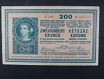 200 K 27.10.1918, serie B 1001, s potiskem na R