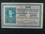 200 K 27.10.1918, serie B 1028, s potiskem na R