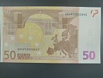 50 Euro 2002 s.X, Německo, podpis Jeana-Clauda Tricheta, R036 tiskárna tiskárna Bundesdruckerei, Německo