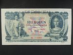 100 Kč 10.1.1931, serie Ha, II.vydání, perf. SPECIMEN